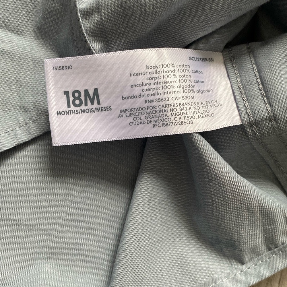 OshKosh B'gosh Gray and Blue Button Down Shirt - Picture 4 of 4
